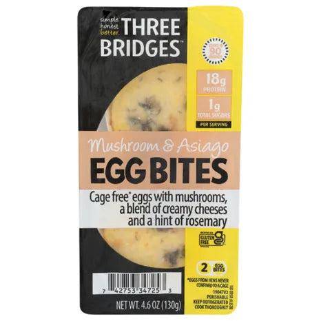 Three Bridges Mushroom & Asiago Egg Bites, 4.6 oz