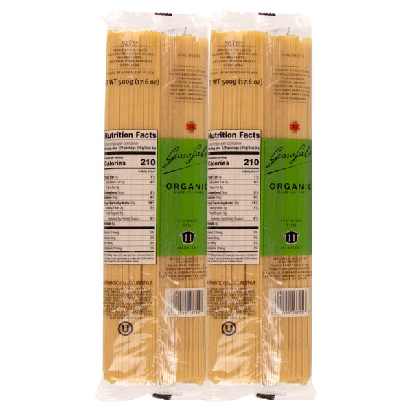 Garofalo, Organic Spaghetti Noodles, 17.6 oz, 8-Count