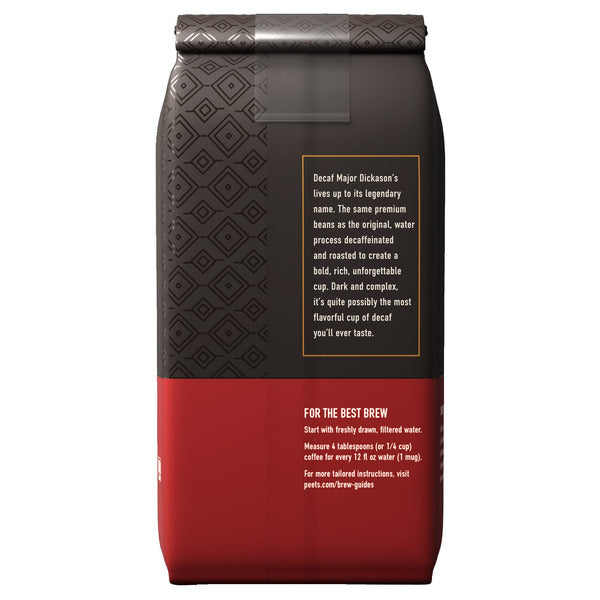 Peet's Coffee, Major Dickason's Blend Decaf Coffee, Dark Roast, Whole Bean, 2 lbs