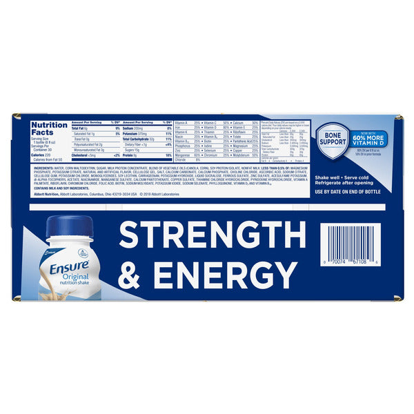 Ensure Original Nutrition Shake, Vanilla, 8 fl oz, 30 ct