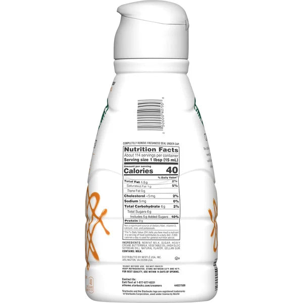 Starbucks Liquid Coffee Creamer, Caramel, 58 fl oz