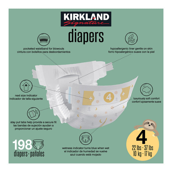 Kirkland Signature Diaper Size 4, 198-count