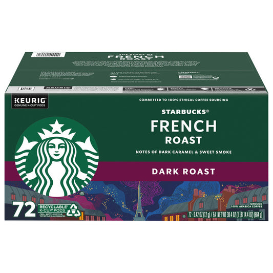 Starbucks French Roast Coffee, Dark, Keurig K-Cup Pods, 72 ct