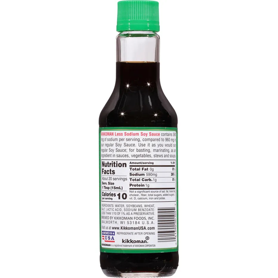 Kikkoman Less Sodium Soy Sauce, 10 oz
