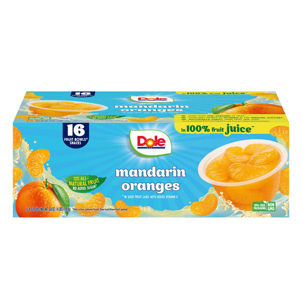 Dole Mandarin Oranges Fruit Cups, 4 oz, 16 ct