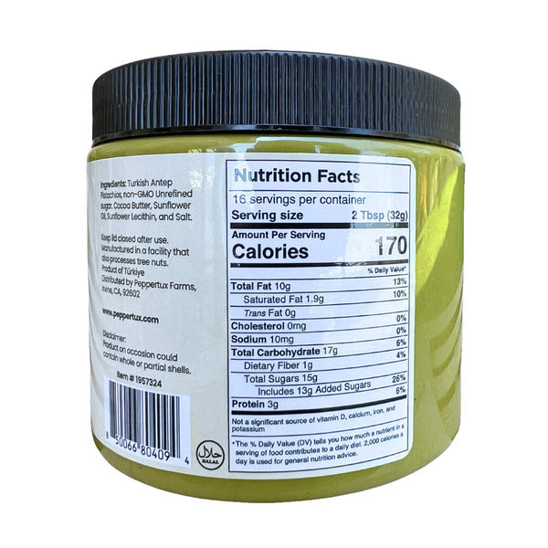 Peppertux Turkish Pistachio Cream, 18 oz