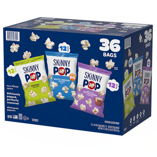 SkinnyPop Popcorn Variety Pack 36 ct, .5 oz