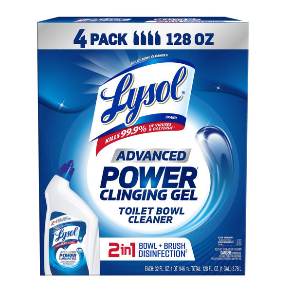 Front of Cleaning Products Lysol Advanced Toilet Bowl Cleaner 4/32 (4qts) Lysol Advanced Toilet Bowl Cleaner, 32 fl oz, 4-count