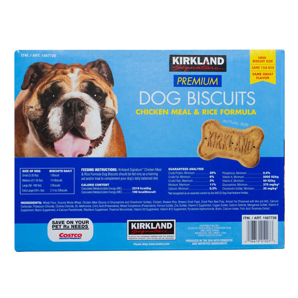 Kirkland Signature Chicken Meal & Rice Formula Dog Biscuits, 15 lbs