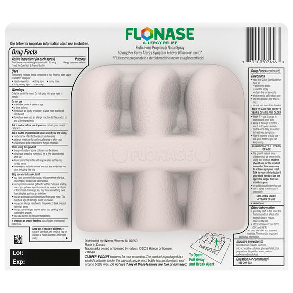 Flonase Non-Drowsy 24 Hour Allergy Relief Nasal Spray, 432 Metered Sprays