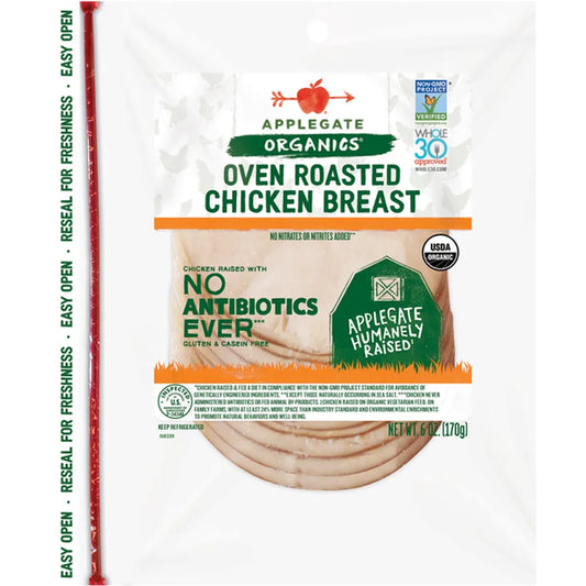 Applegate Organic Sliced Oven Roasted Chicken Breast, 6 oz