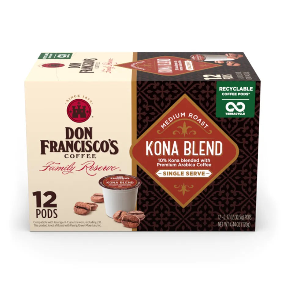 Don Francisco Kona Blend Coffee, 12 Count