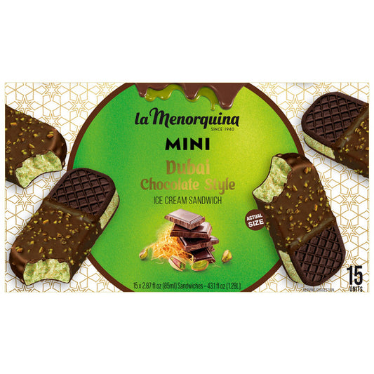 La Menorquina Dubai Ice Cream Sandwiches, 2.87 fl oz, 15-count