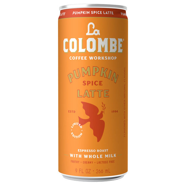 La Colombe Pumpkin Spice Latte, Espresso Roast with Whole Milk, Lactose Free, 9 fl oz, 12 ct