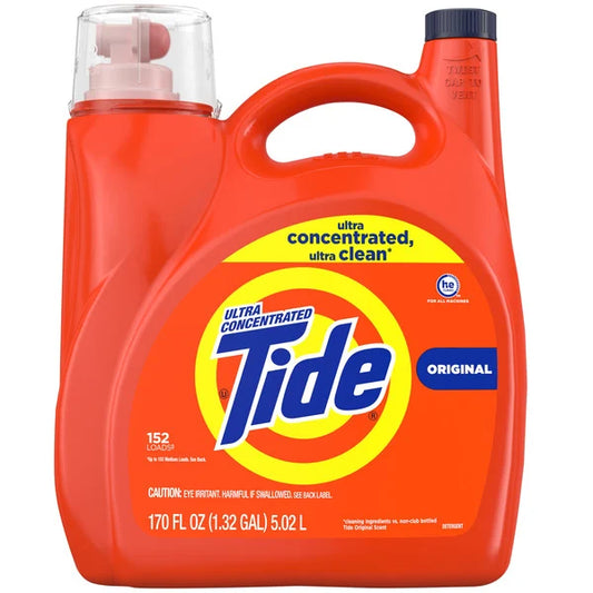 Tide Liquid Laundry Detergent, Ultra Concentrated, HE Compatible, Original Scent, 170 fl oz