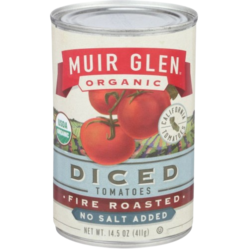 Muir Glen Organic Fire Roasted Diced Tomatoes No Salt Added, 14.5 oz