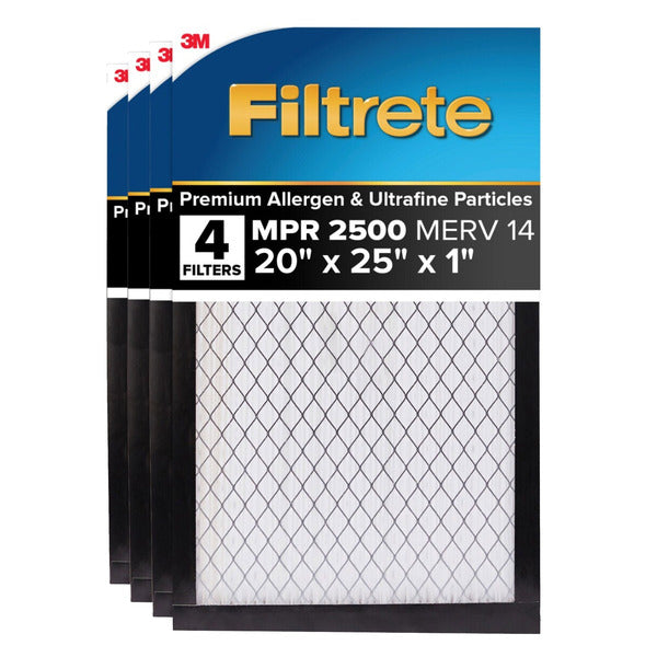 Filtrete Air Filter 1”, MPR 2500 MERV 14, High Performance Premium Allergen, Ultrafine Particles,*