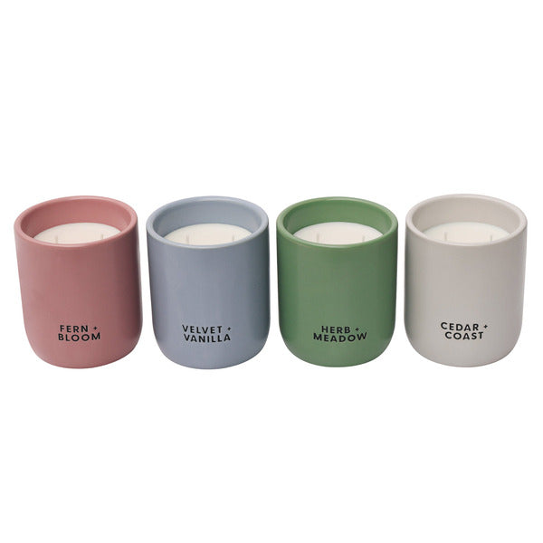 Bellevue Luxury Candles,10 oz. Ceramic, 4-pack