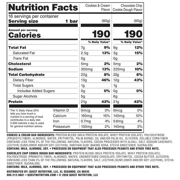 Quest Protein Bar Variety Pack, 2.12 oz, 14-count