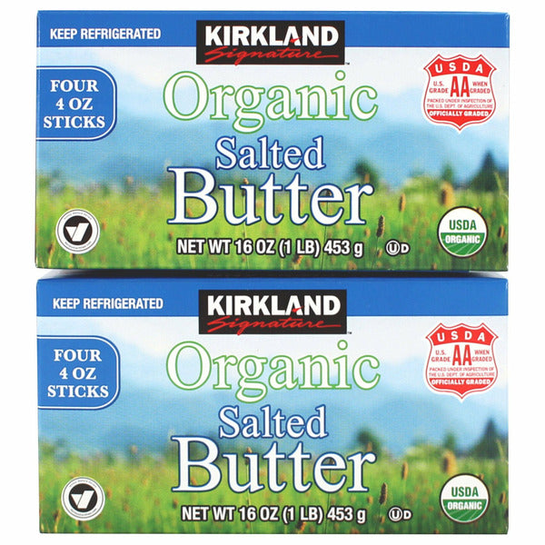 Kirkland Signature Organic Salted Butter, 16 oz, 2-count