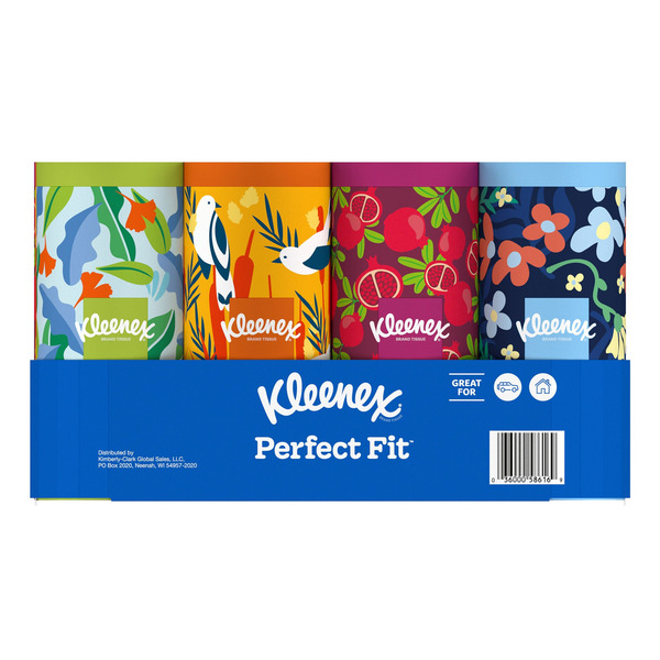 Kleenex Perfect Fit Facial Tissues, 12 Canisters, 50 Tissues per Can, 2-Ply