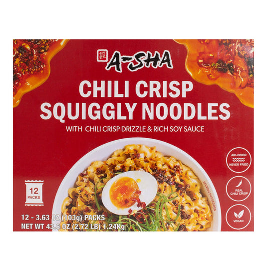 A-sha Chili Crunch Noodles, 3.63, 12-count