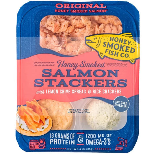 Honey Smoked Fish Co. Salmon Stackers, Honey Smoked, 3 oz, 3 ct