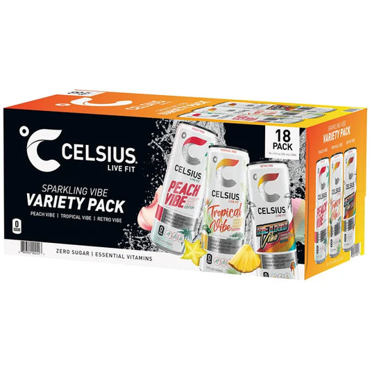 CELSIUS Energy Drink, Variety Pack, 12 fl oz, 18 ct