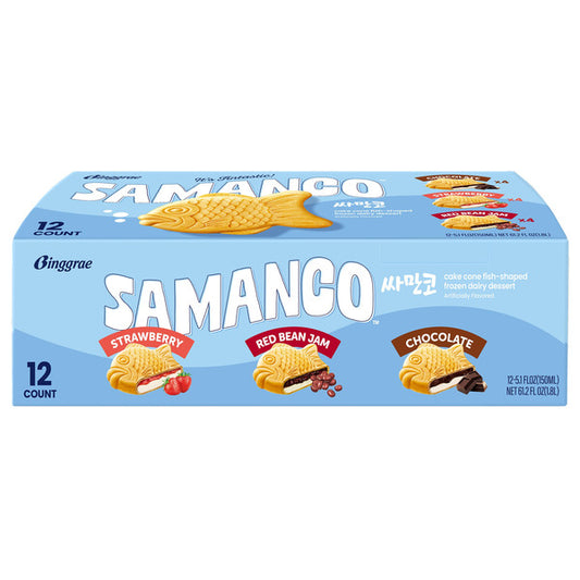 Binggrae Samanco Frozen Dairy Desserts, Variety Pack, 5.1 oz, 12-count