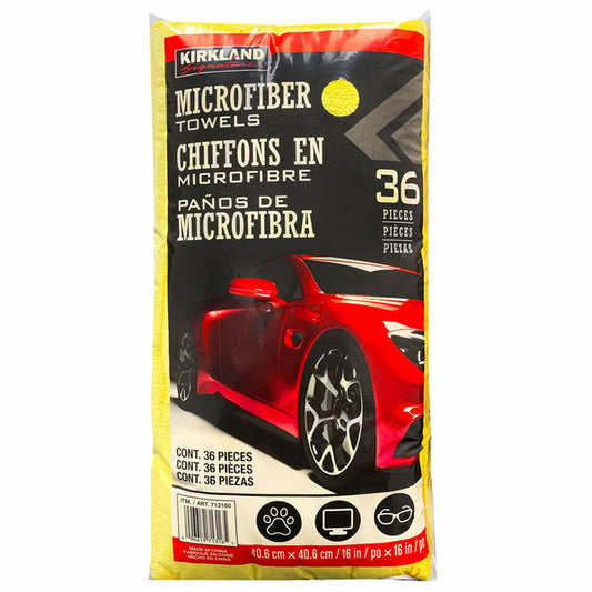 Kirkland Signature Ultra Plush Microfiber Towel, Yellow, 16 in x 16 in, 36-count