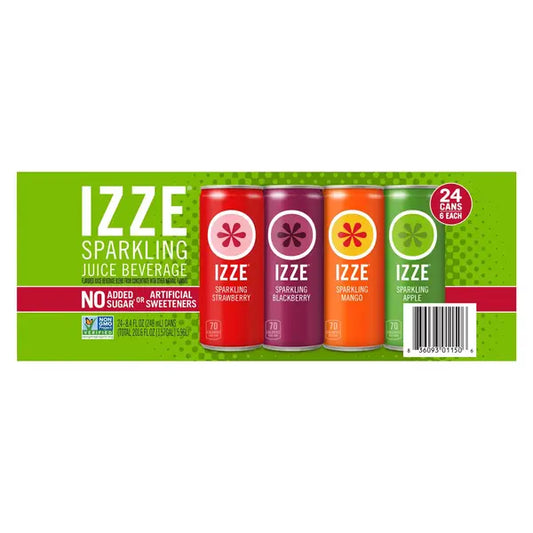 IZZE Sparkling Juice Beverage Variety Pack 24 ct 8.4 oz