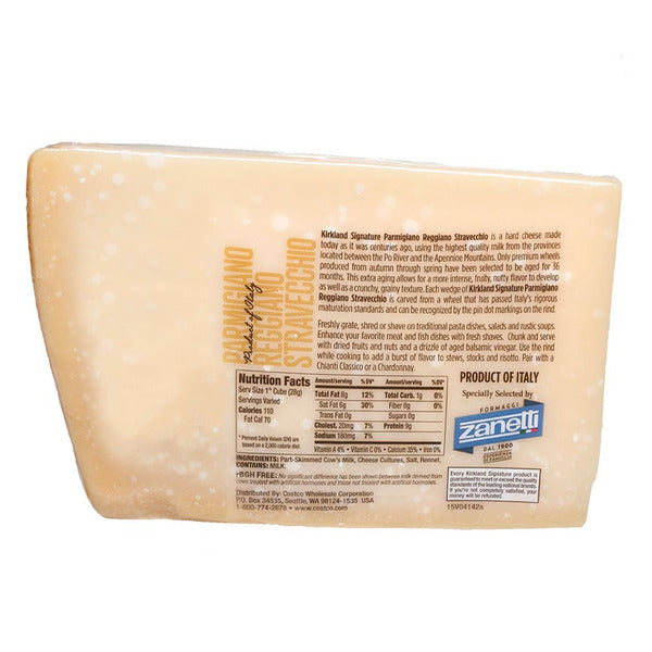 Kirkland Signature Parmigiano Reggiano Straveccho ($16.29 / lb)