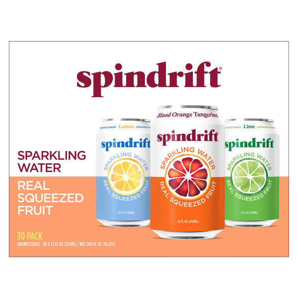 Spindrift Sparkling Water, 12 fl oz, 30-count