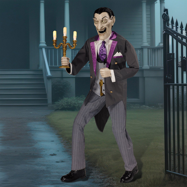 6' Animated Vampire Butler with LED Eyes and Sound
