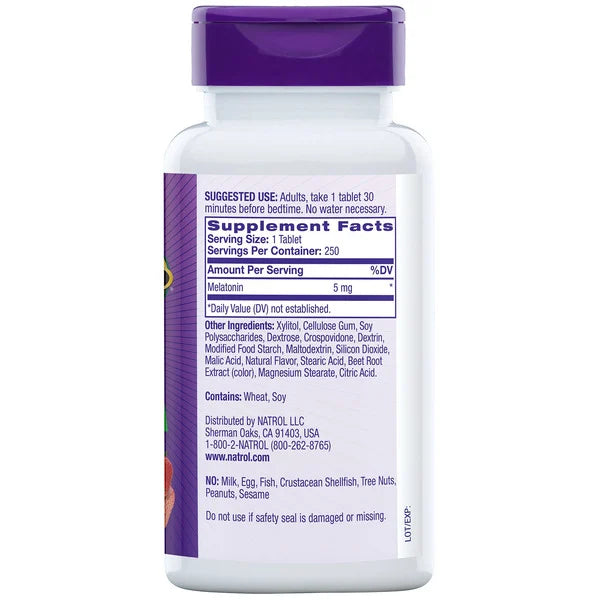 Natrol Melatonin, Strawberry, 5 mg, 250 ct