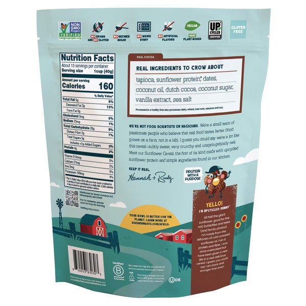Seven Sundays Real Cocoa Sunflower Cereal, 18 oz