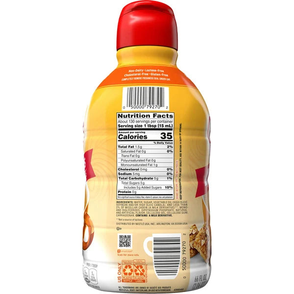 Coffee mate Liquid Coffee Creamer, Non-Dairy, Hazelnut, 66 fl oz