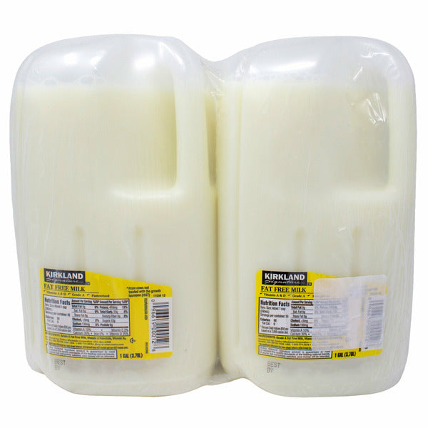 Kirkland Signature Fat Free Milk, 1 gal, 2-count