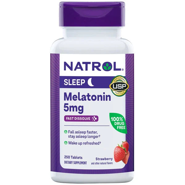Natrol Melatonin, Strawberry, 5 mg, 250 ct