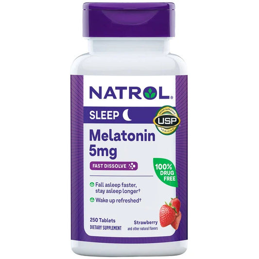 Natrol Melatonin, Strawberry, 5 mg, 250 ct