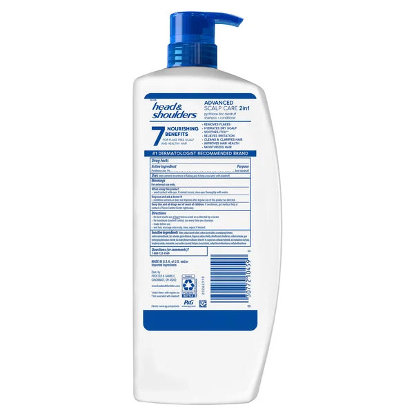 Head & Shoulders 2-in-1 Dandruff Shampoo and Conditioner Advanced Scalp Care, 40 fl oz