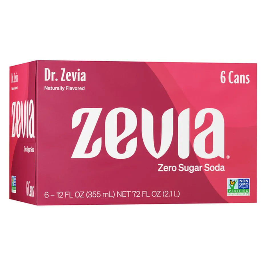 Zevia Zero Sugar Dr. Zevia Soda, 6 pack