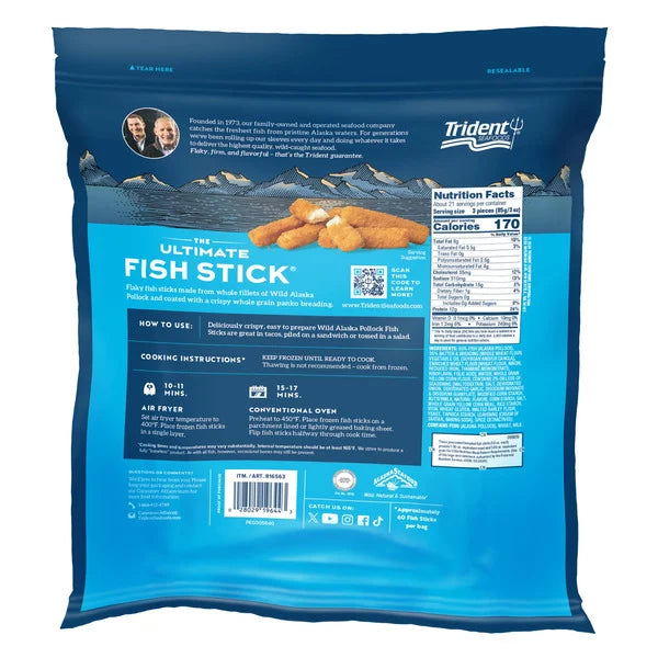 Trident Seafoods The Ultimate Fish Stick, Alaska Pollock, 4 lbs