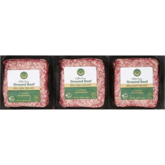 Halal Ground Beef, 80% Lean 20% Fat, 3 lbs