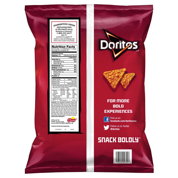 Doritos Tortilla Chips, Nacho Cheese, 30 oz