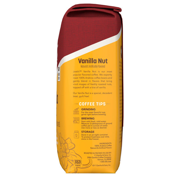 Jose's Vanilla Nut Whole Bean Coffee, 40 oz