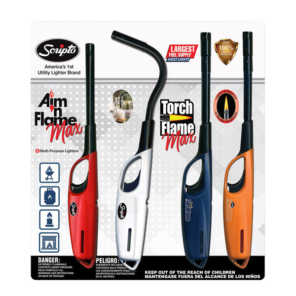 Scripto Utility Max Lighters, 4-pack