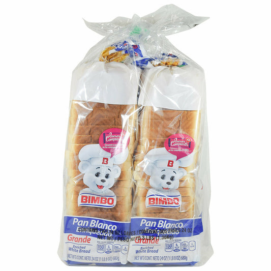 Bimbo Pan Blanco Sliced White Bread, 24 oz, 2 count