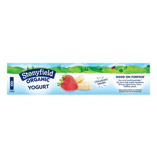 Stonyfield Organic Strawberry Banana Yogurt Tubes | 8 count