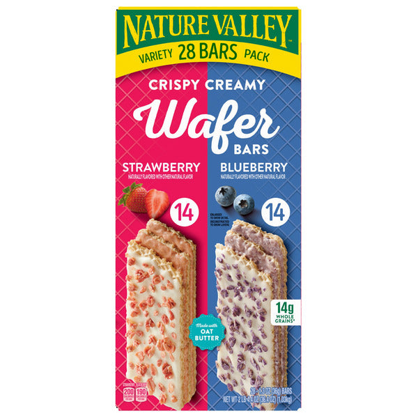 Nature Valley Crispy and Creamy Wafer Bars, Variety Pack, 1.30 oz, 28 ct